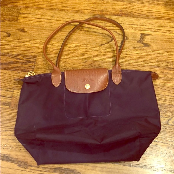 Longchamp Handbags - Longchamp Le Pliage Purple Shoulder Bag